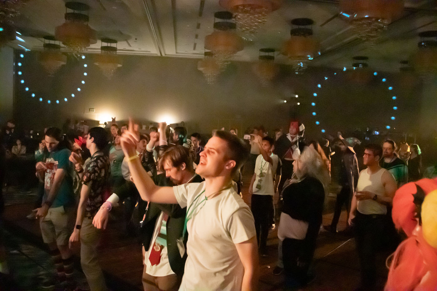 A crowd of attendees enjoying the music.